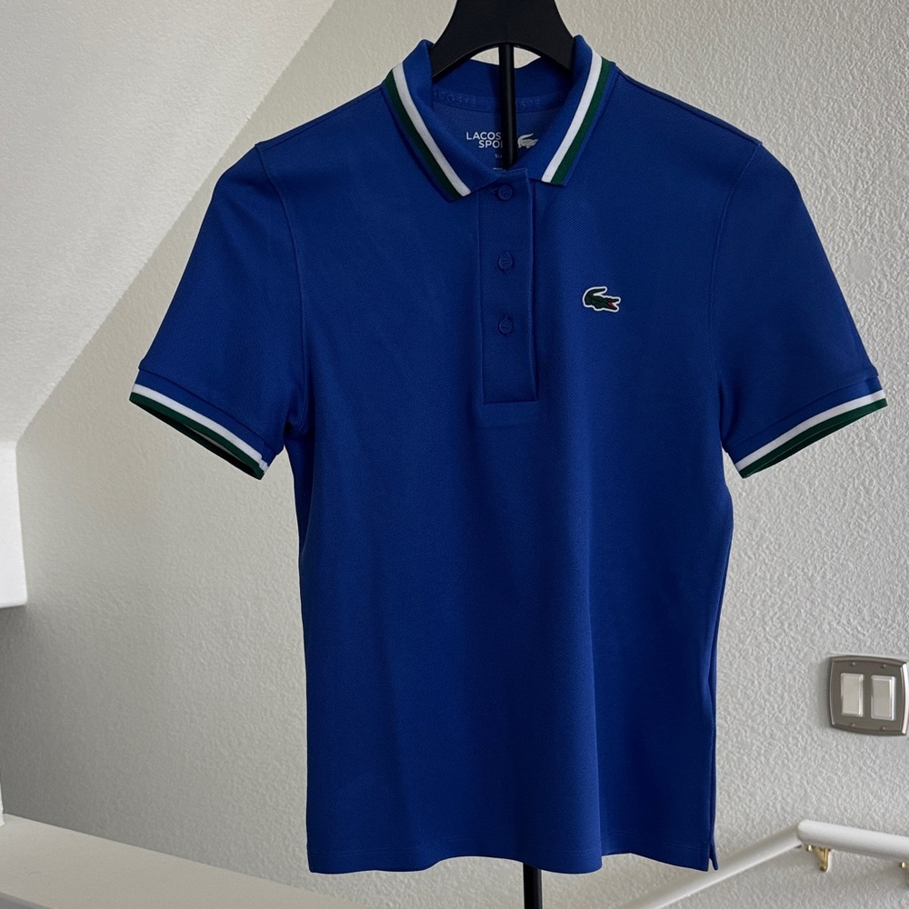 Lacoste Royal Blue Polo with Green & White Trim